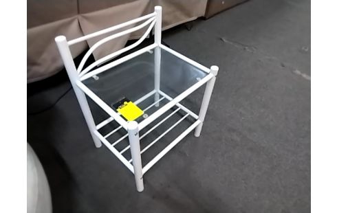 CHEVET Tube blanc et verre