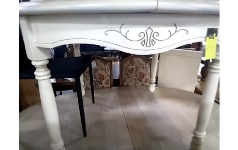 TABLE RONDE Bois ecru avec 1 allonge