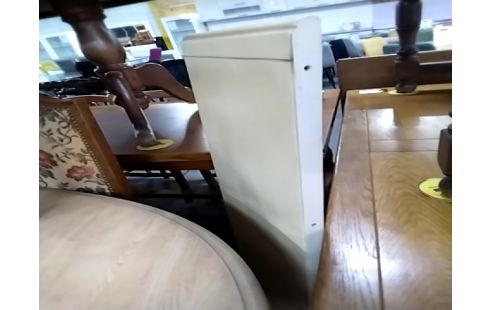 TABLE RONDE Bois ecru avec 1 allonge