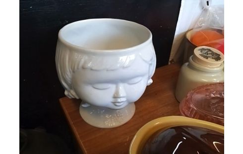 CACHE POT VISAGE FEMME