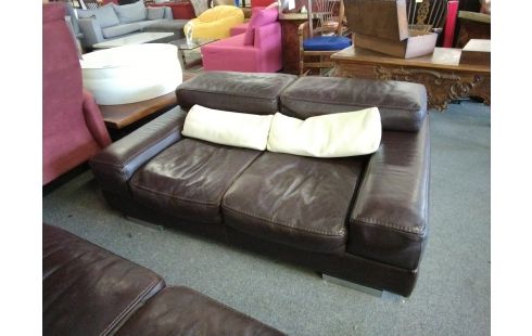 CANAPE ROCHE ET BOBOIS CUIR 2 PLACES