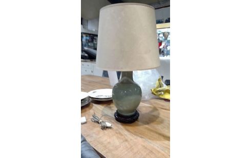 LAMPE A POSER CELADON  CRAQUELE ANCIENNE