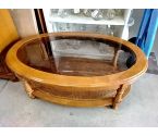 TABLE BASSE OVALE VERRE