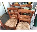 4 CHAISES PAILLE BOIS