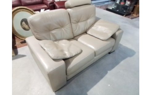 CANAPE 2 PLACES GRIS TAUPE