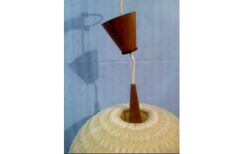 DECKENLAMPE CREMEF. KUGEL STOFFBEZUG