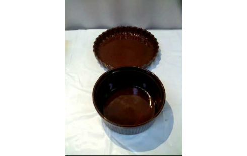 BACKFORMEN 2ER-SET BRAUN GLASIERT