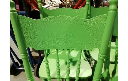 LOT DE 6 CHAISES VERTES