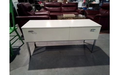 MEUBLE TV BEIGE 2P PIEDS GRIS