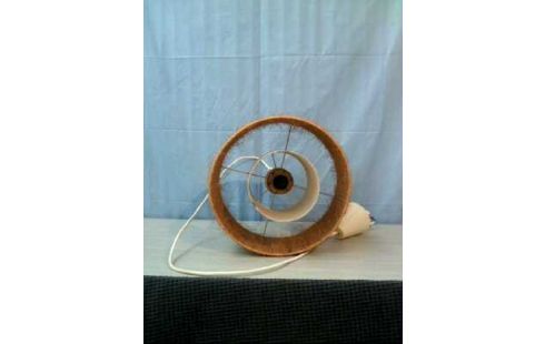 DECKENLAMPE 60ER TEAKHOLZ GEFLECHT