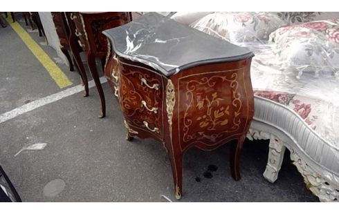 COMMODE ARBALETE 3  TIROIRS DESSUS MARBRE