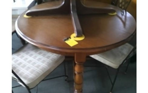 TABLE RONDE BOIS AVEC 1 ALLONGE