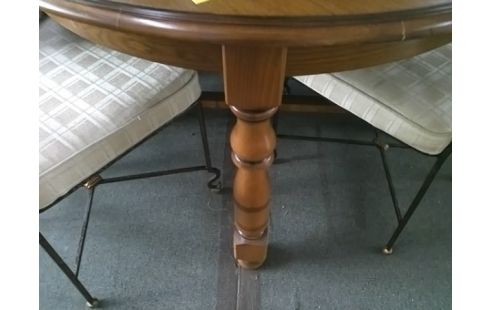 TABLE RONDE BOIS AVEC 1 ALLONGE