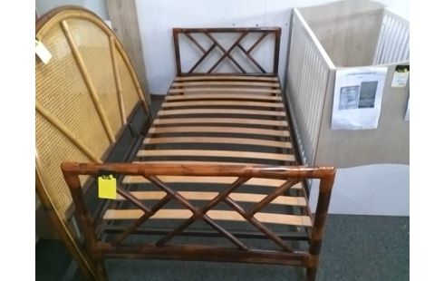 LIT BAMBOU 90x190 AVEC SOMMIER A LATTES