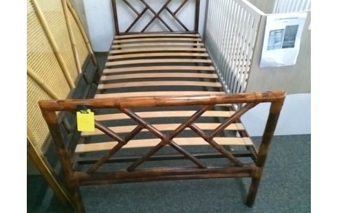 LIT BAMBOU 90x190 AVEC SOMMIER A LATTES