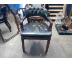 STOEL GROEN LEDER ENGLISH STYLE DESKCHAIR