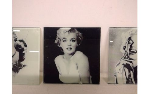 GLAZEN TEGEL X3 M.MONROE, COLL.ITEM