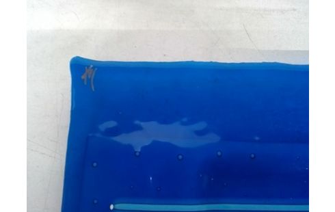 SCHAALTJE IN BLAUW GLAS, VINTAGE DESIGN