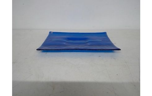 SCHAALTJE IN BLAUW GLAS, VINTAGE DESIGN