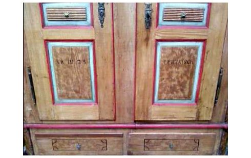 SCHRANK HOLZ ANTIK <LENZKIRCH 1822>