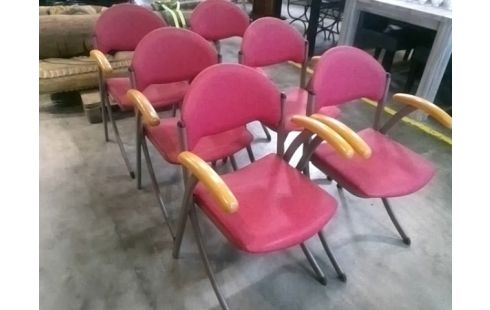 6 FAUTEUILS ROUGE
