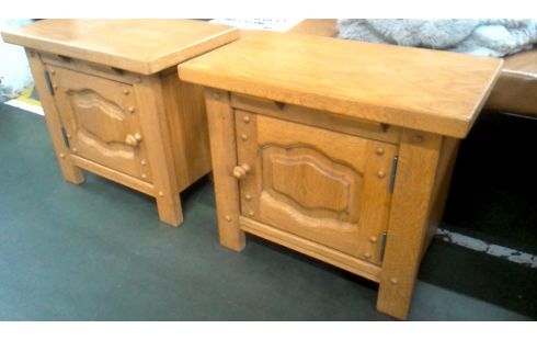 CHEVET L UNITE RUSTIQUE MASSIF CHENE 1 PORTE