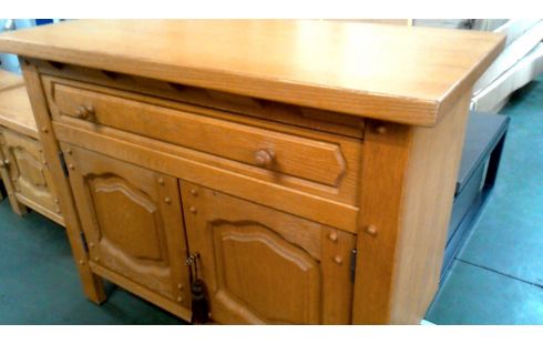 COMMODE RUSTIQUE CHENE 2 PORTES 1 TIROIR