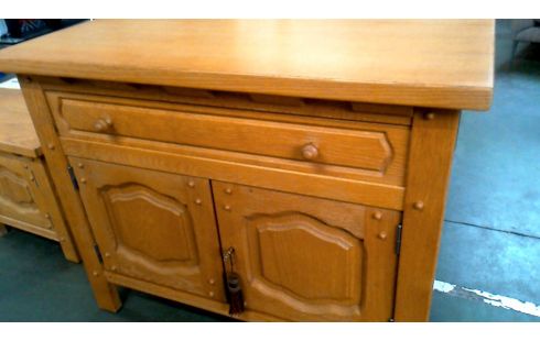 COMMODE RUSTIQUE CHENE 2 PORTES 1 TIROIR