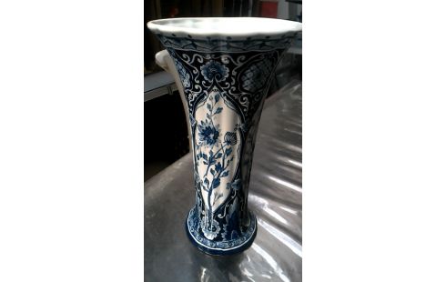 JARRÓN DELFT BLANCA AZUL