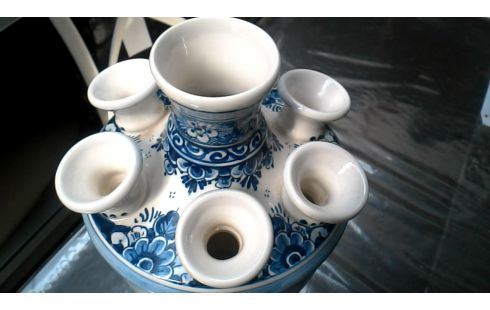 JARRÓN DELFT BLANCA AZUL