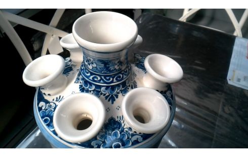 JARRÓN DELFT BLANCA AZUL