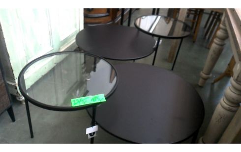 MESA DE SALÓN NEGRO DOBLE REDONDO HIELO LA UNIDAD