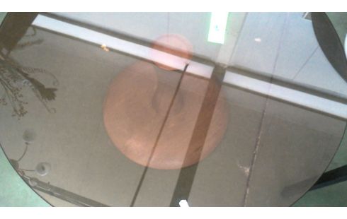 MESA DE SALÓN REDONDO, , MADERA TEÑIDO HIELO