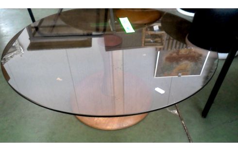 MESA DE SALÓN REDONDO, , MADERA TEÑIDO HIELO