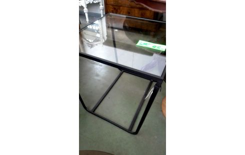 ANRICHTE 1 QUADRATISCH SCHWARZ METALL EIS