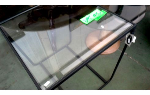 ANRICHTE 1 QUADRATISCH SCHWARZ METALL EIS