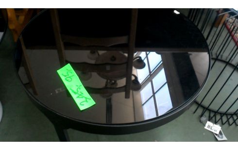 MESA DE SALÓN REDONDO, , TRÍPODE NEGRO METAL TEÑIDO HIELO