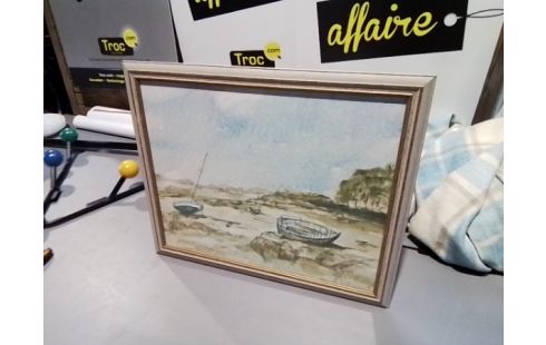 AQUARELLE PERIGNON PAYSAGE MARÉE BASSE