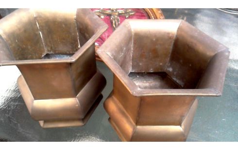 JARRÓN COBRE HEXAGONAL