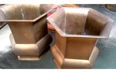 JARRÓN COBRE HEXAGONAL