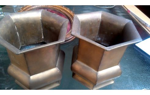 JARRÓN COBRE HEXAGONAL