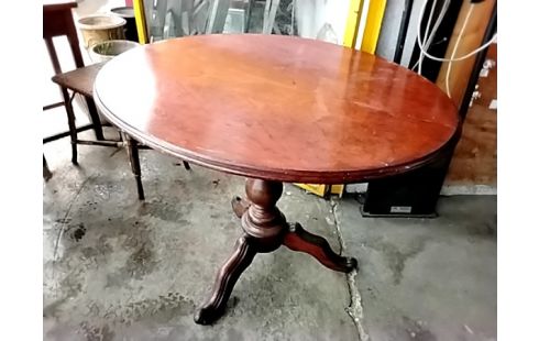 GUERIDON OVALE PLATEAU RELEVABLE