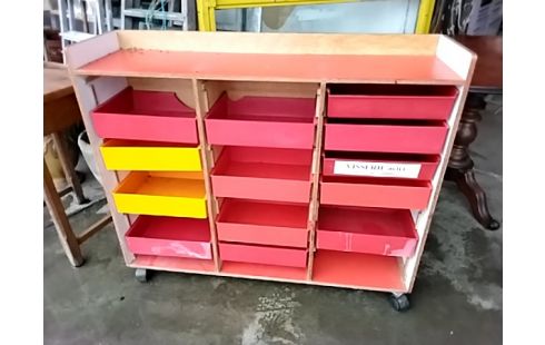 MEUBLE DE RANGEMENT VINTAGE TIROIRS COULEURS