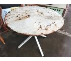 TABLE RONDE ACIER PEINTE BLANCHE