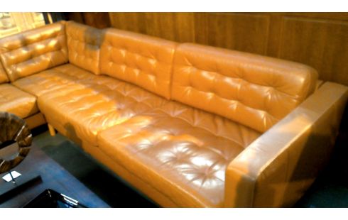 HOEKSALON LEDER BRUIN