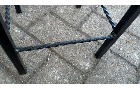 TABOURET FER FORGE, , BOIS