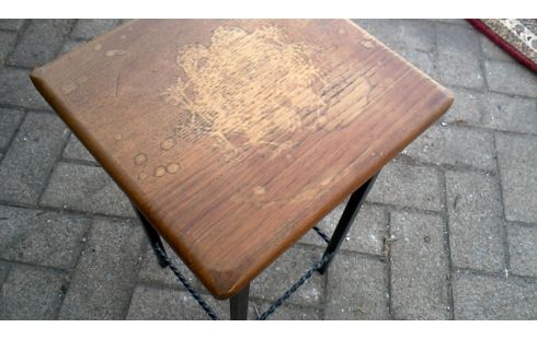 TABOURET FER FORGE, , BOIS