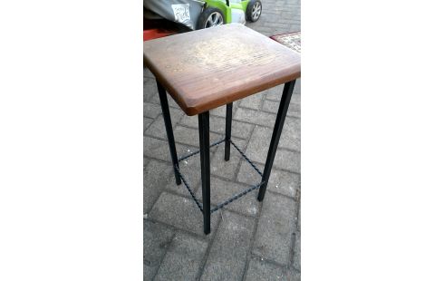 TABOURET FER FORGE, , BOIS