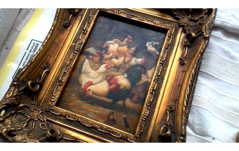 PEINTURE, , PANNEAU, , CADRE DORE