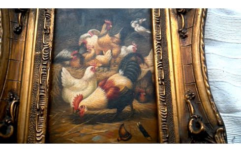 PEINTURE, , PANNEAU, , CADRE DORE